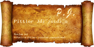 Pittler Józsiás névjegykártya